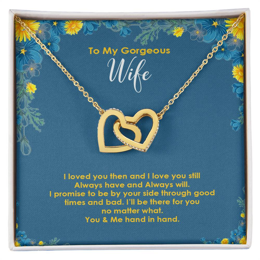 To My Georgous Wife Interlocked Necklace Interlocking Hearts Necklace