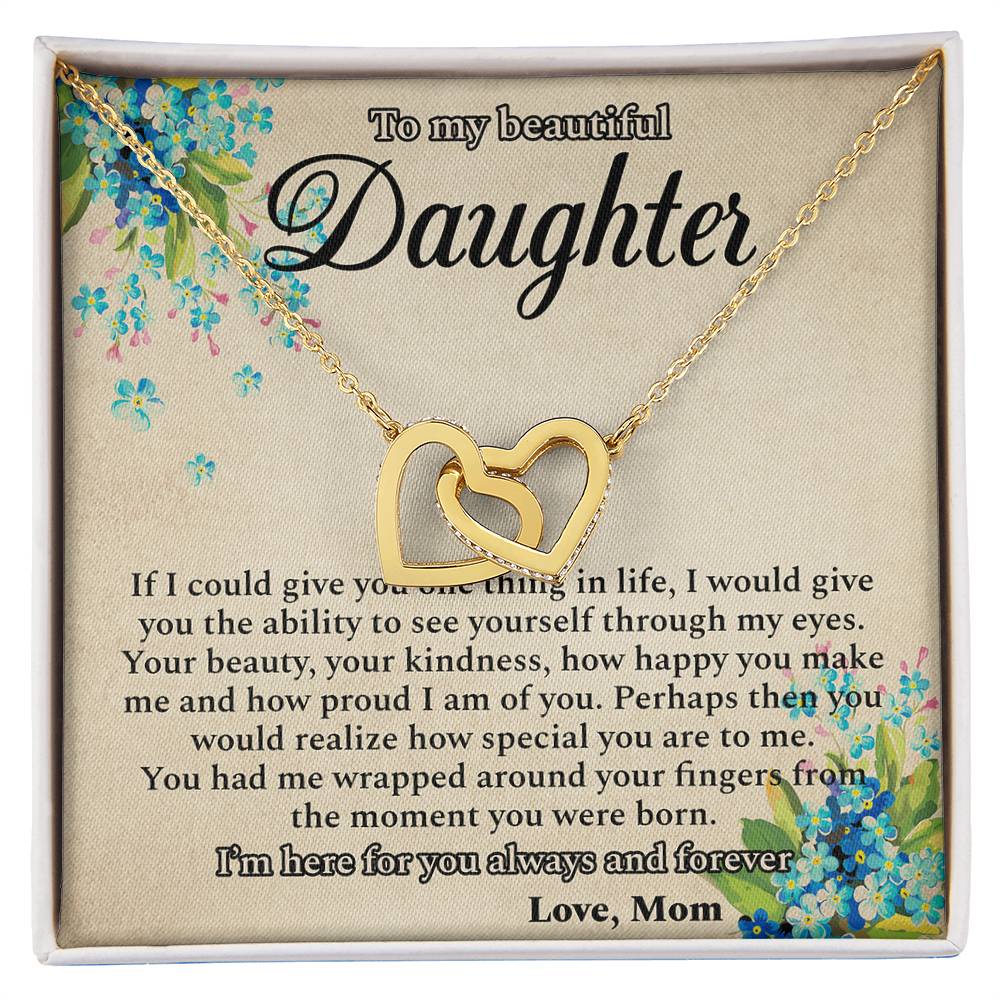 I'M Here For You Always And Forever - Best Gift For Daughter Interlocking Hearts Necklace