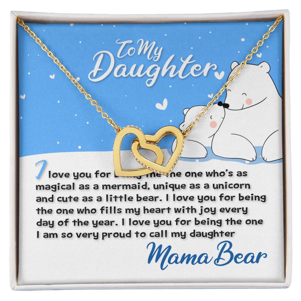 Mama Bear Interlocking Hearts Necklace