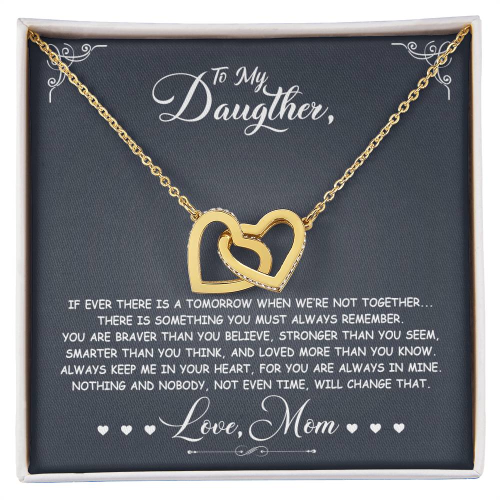 If Ever There Is A Tomorrow - Love Mom - Double Hearts Interlocking Hearts Necklace