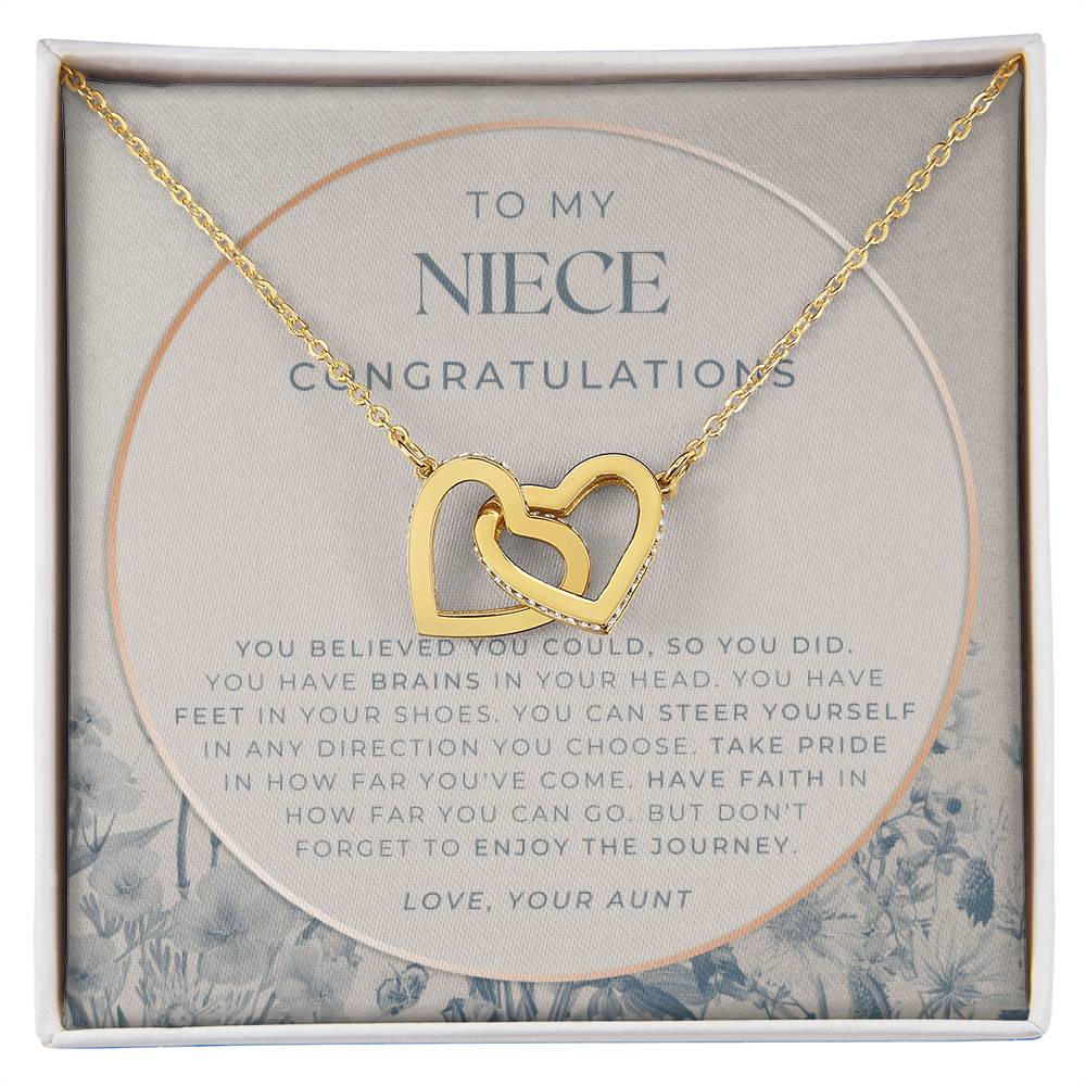 To My Niece Live Your Dreams Necklace Gift For Niece From Aunt Niece Birthday Graduation Christmas Present Interlocking Hearts Necklace