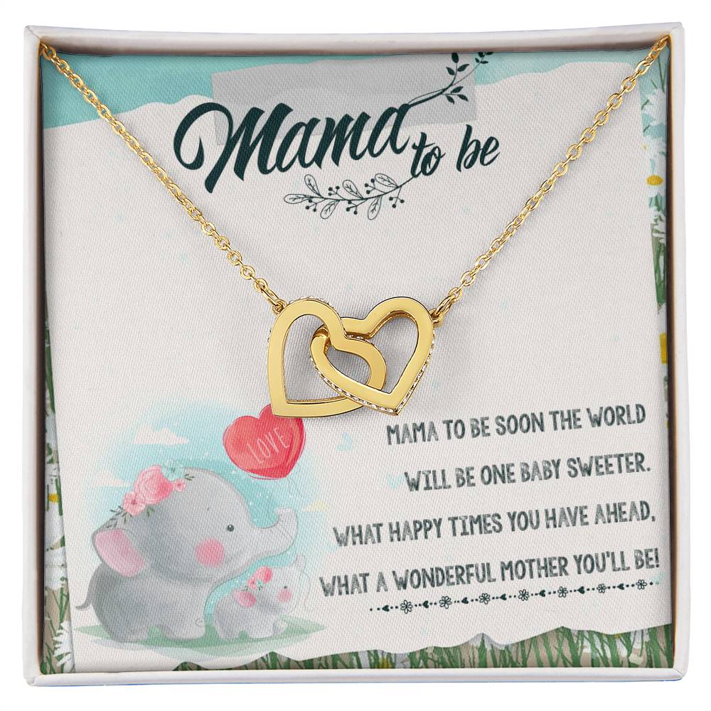 Mama To Be Interlocking Hearts Necklace Message Card