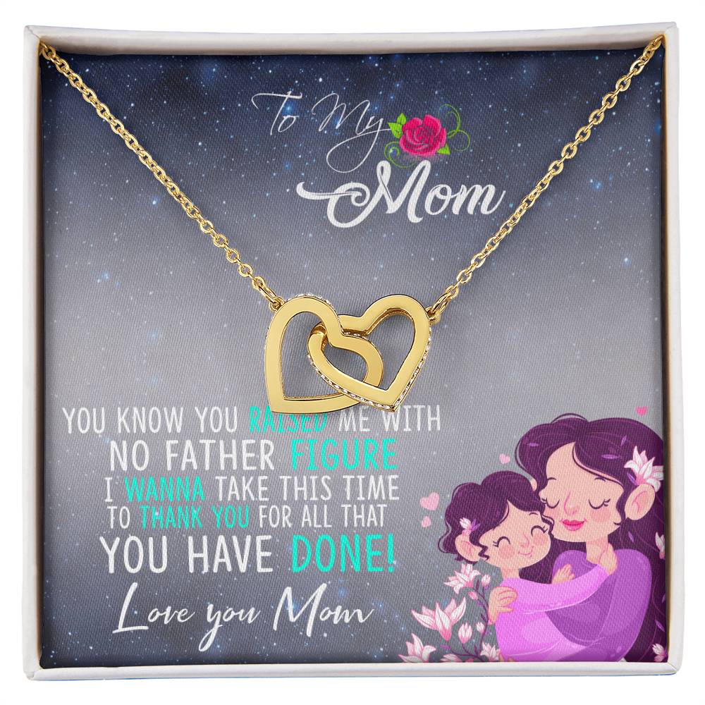 Single Mom Two Hearts Necklace Interlocking Hearts Necklace