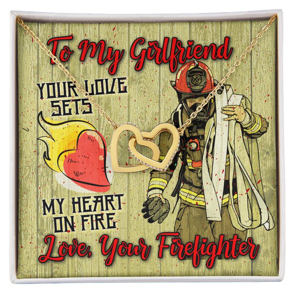 Firefighter'S Girlfriend- Interlocking Heart Necklace Interlocking Hearts Necklace