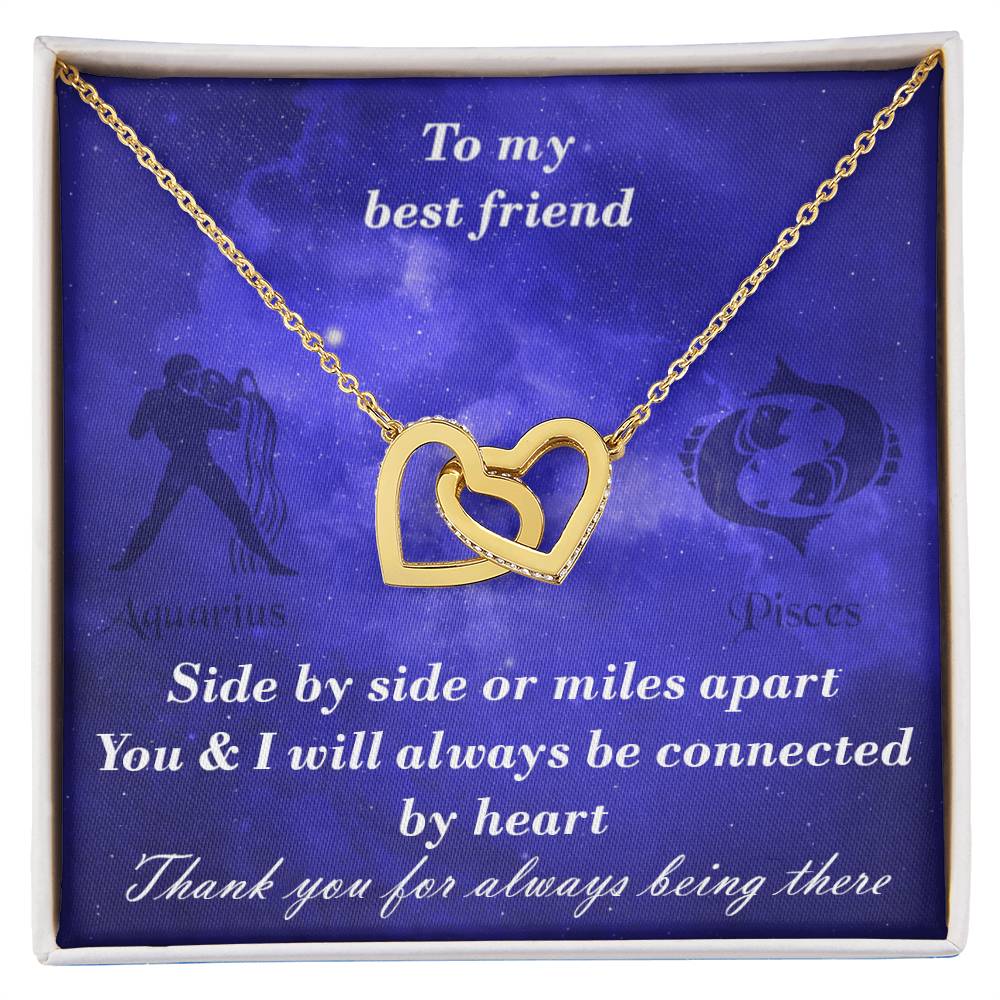 Aquarius To Pisces Best Friend Interlocked Hearts Necklace Interlocking Hearts Necklace