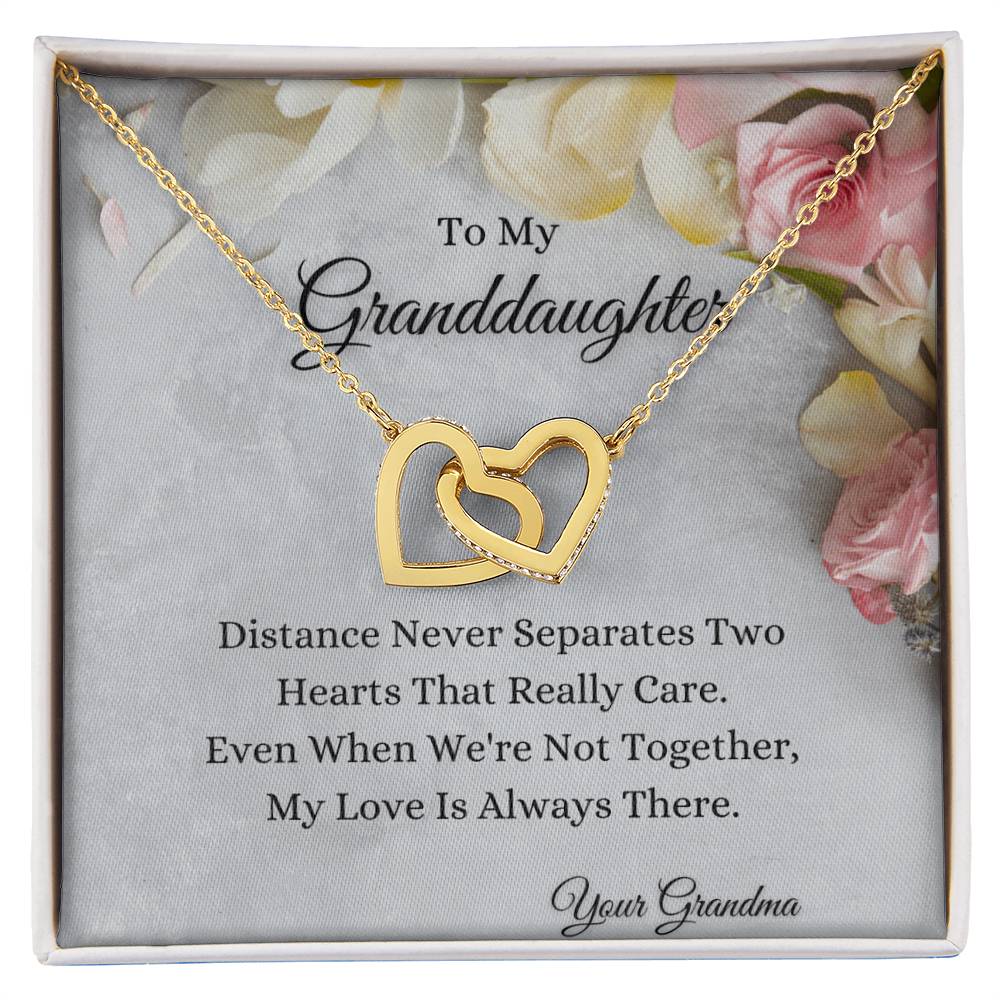To My Granddaughter Interlocking Hearts Necklace
