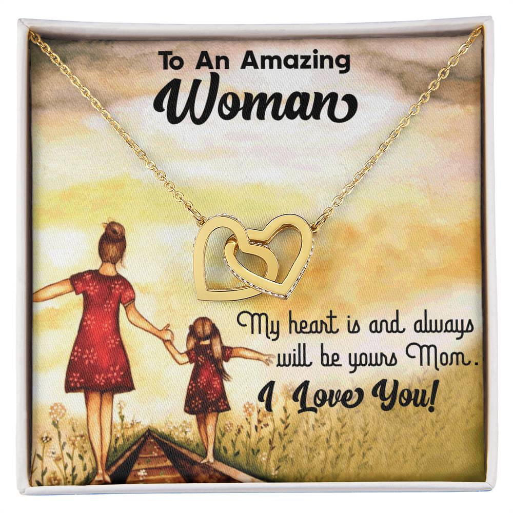 To An Amazing Woman Interlocking Hearts Necklace