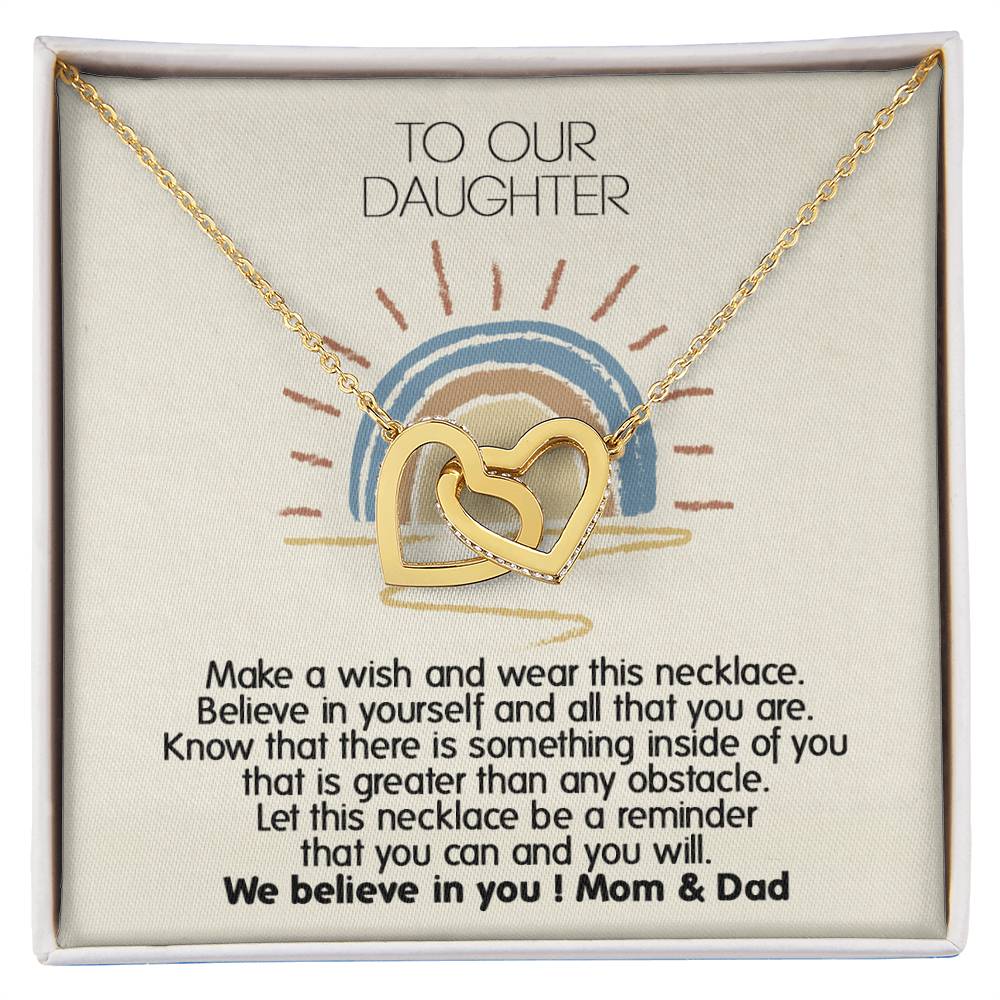 Perfect Daughter'S Appreciation Gift - Unique Necklace For Her Interlocking Hearts Necklace