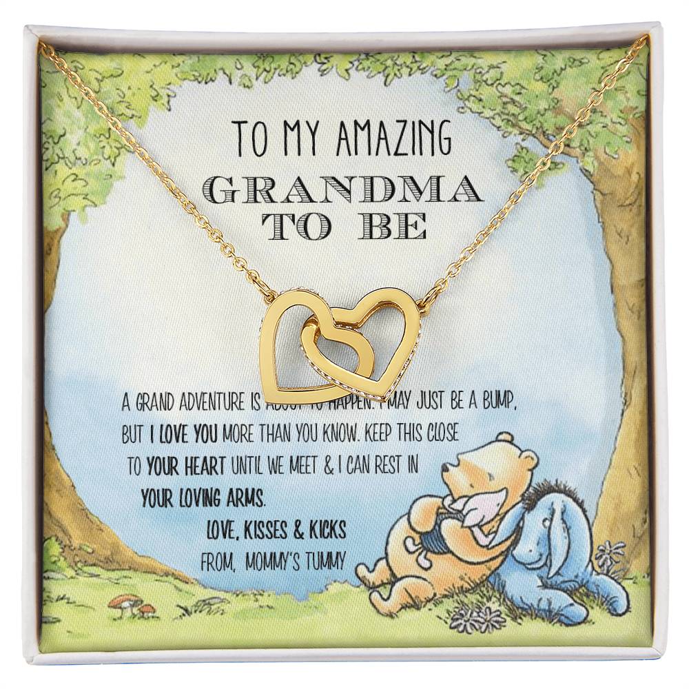 Grandma - A Grand Adventure Is About To Happen Interlocking Hearts Necklace