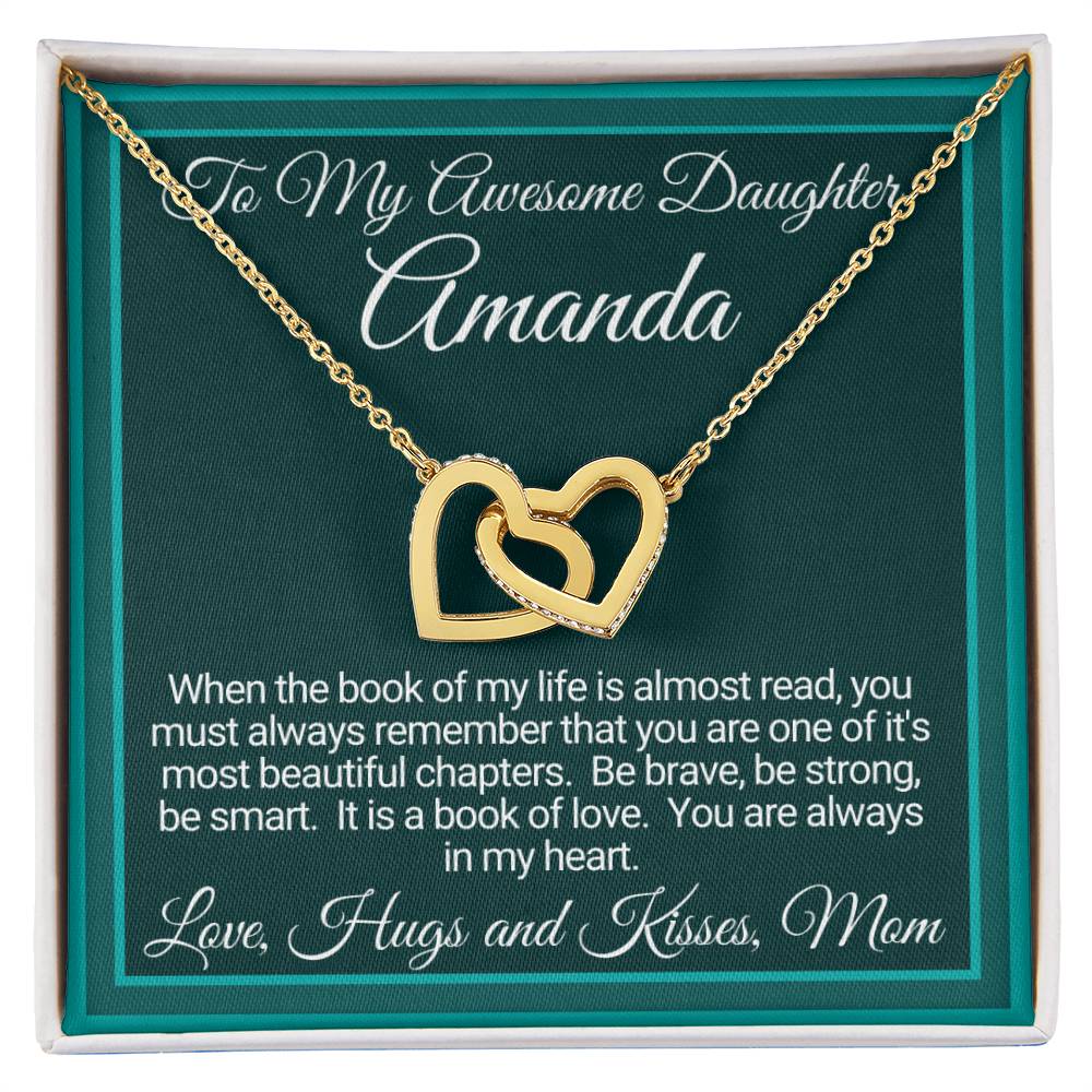 Personalized Linked Hearts Gifts For Daughter From Mom Interlocking Hearts Necklace