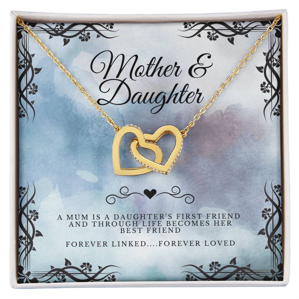 Mother & Daughter - Gift To Daughter - Interlocked Hearts Pendant Interlocking Hearts Necklace