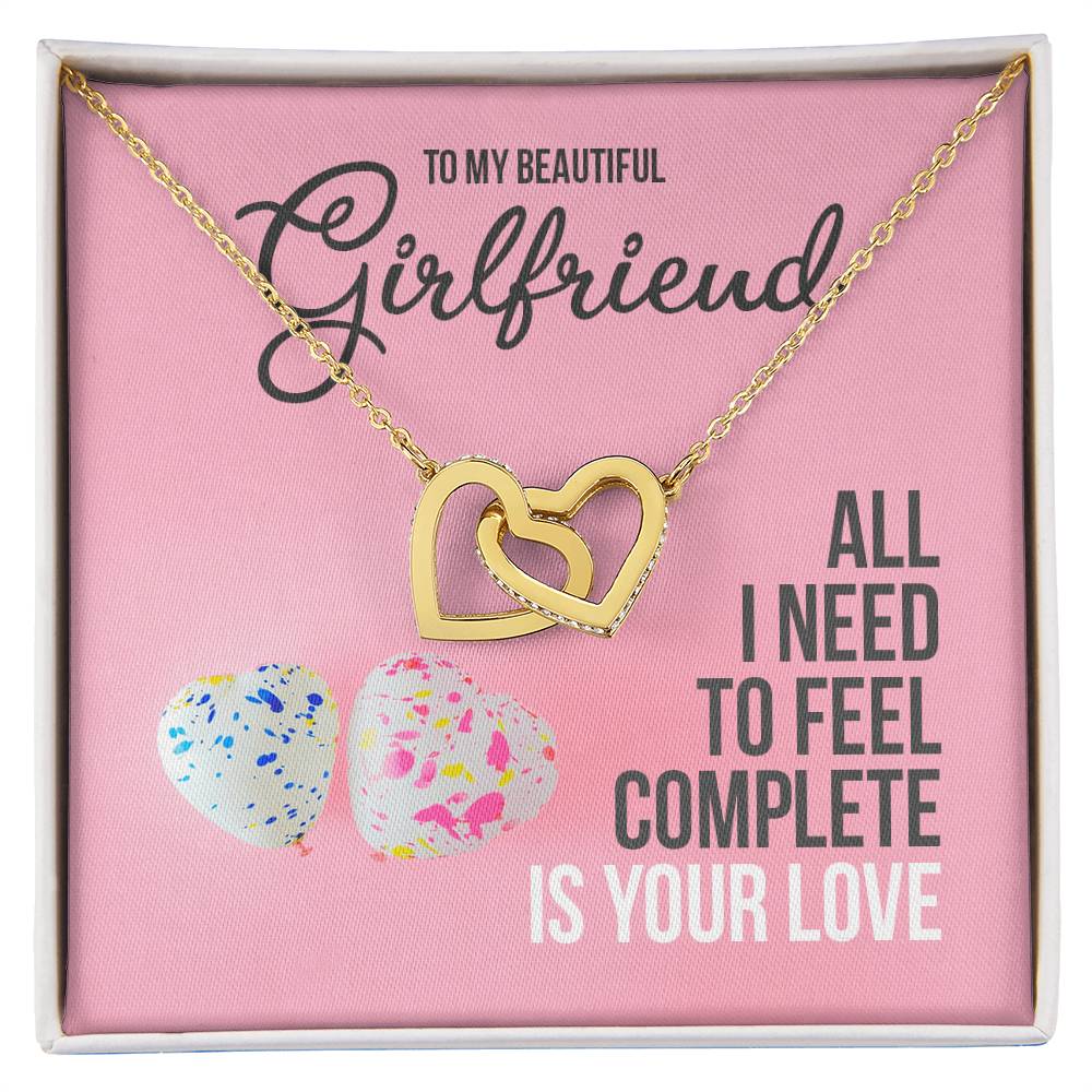 Interlocking Hearts Necklace For Girlfriend - Two Hearts