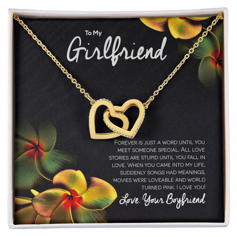 Girlfriend Interlocking Hearts Romantic Necklace Gift For Valentine'S Day Interlocking Hearts Necklace