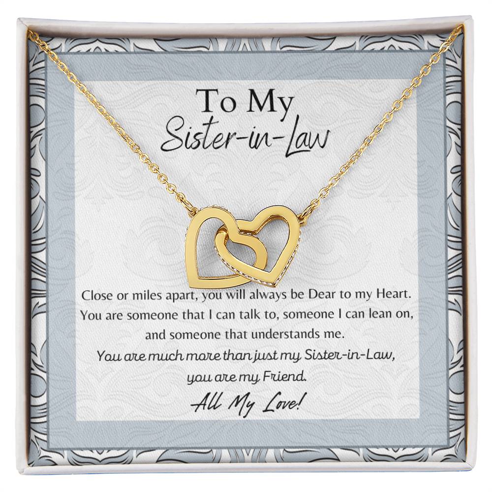 To My Sister-In-Law Interlocking Hearts Necklace