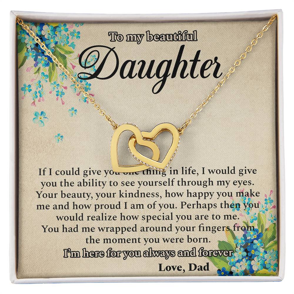 I'M Here For You Always And Forever - Best Gift For Daughter Interlocking Hearts Necklace