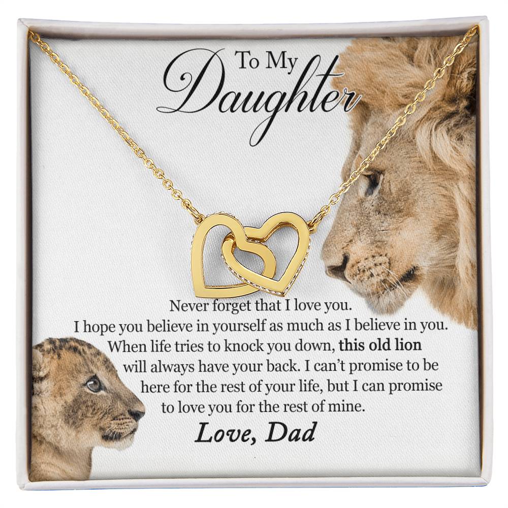 To My Daughter - Believe In Yourself Interlocking Hearts Necklace
