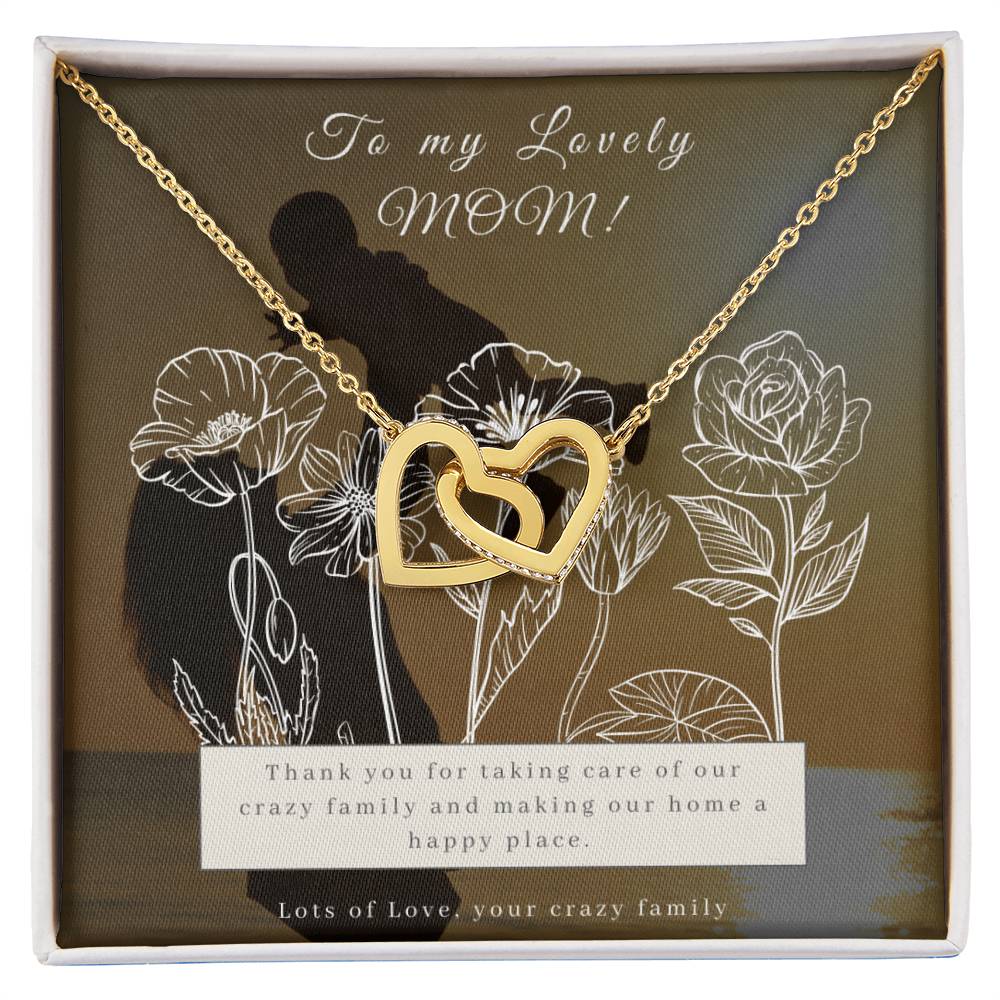 Double Interlocking Hearts Necklace For Mother'S Day