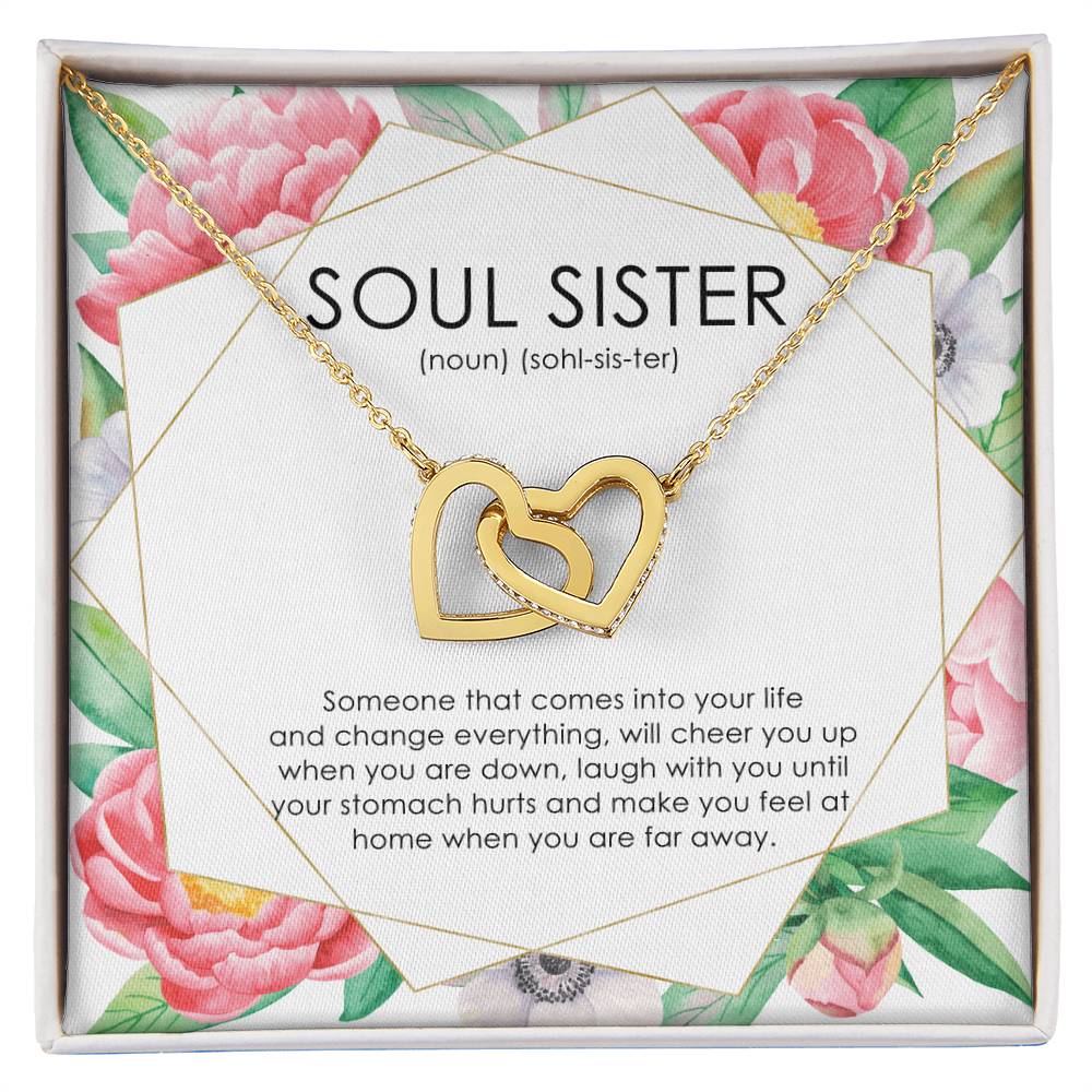 Soul Sisters Friend Necklace Interlocking Hearts Necklace