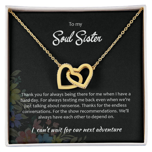 Soul Sister - Double Hearts Necklace Interlocking Hearts Necklace