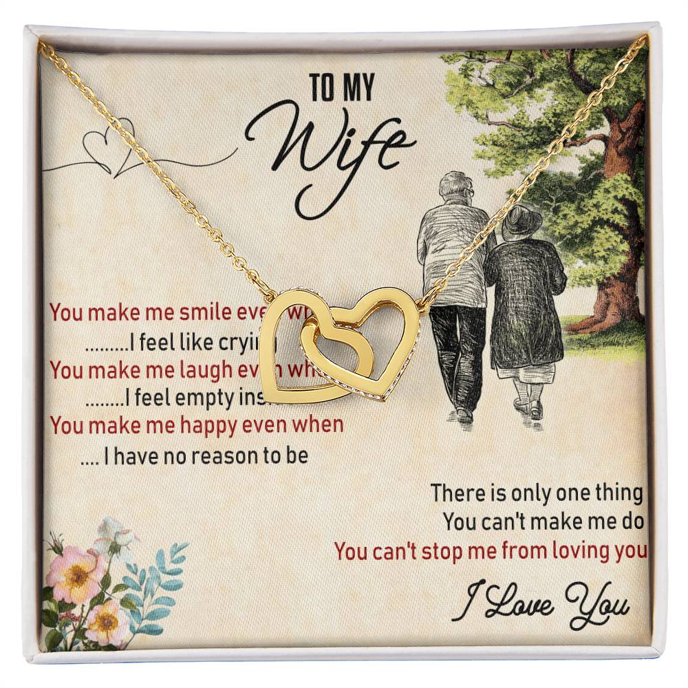 To My Wife Interlocking Hearts Necklace Message Card