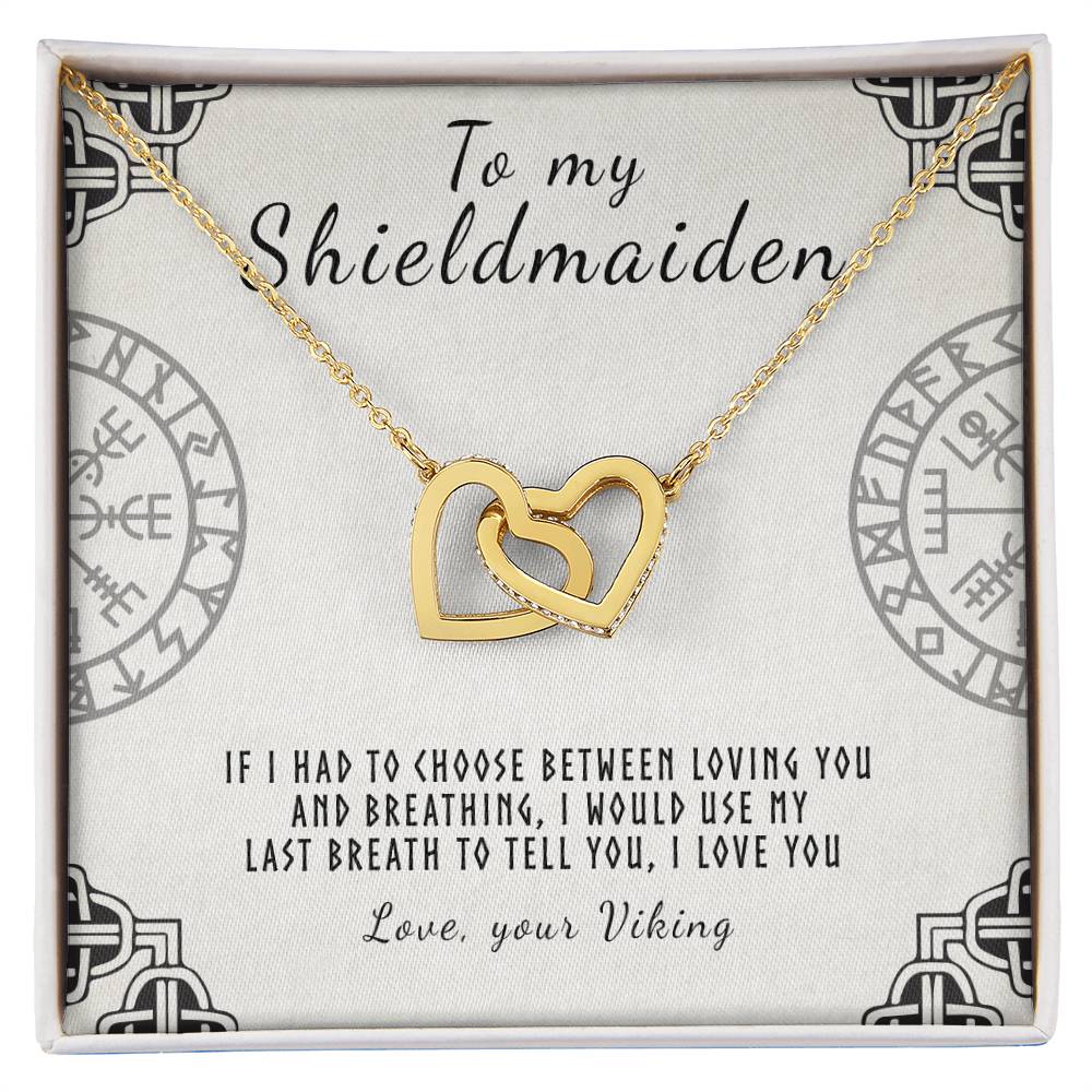 To My Shieldmaiden - I Love You Interlocking Hearts Necklace