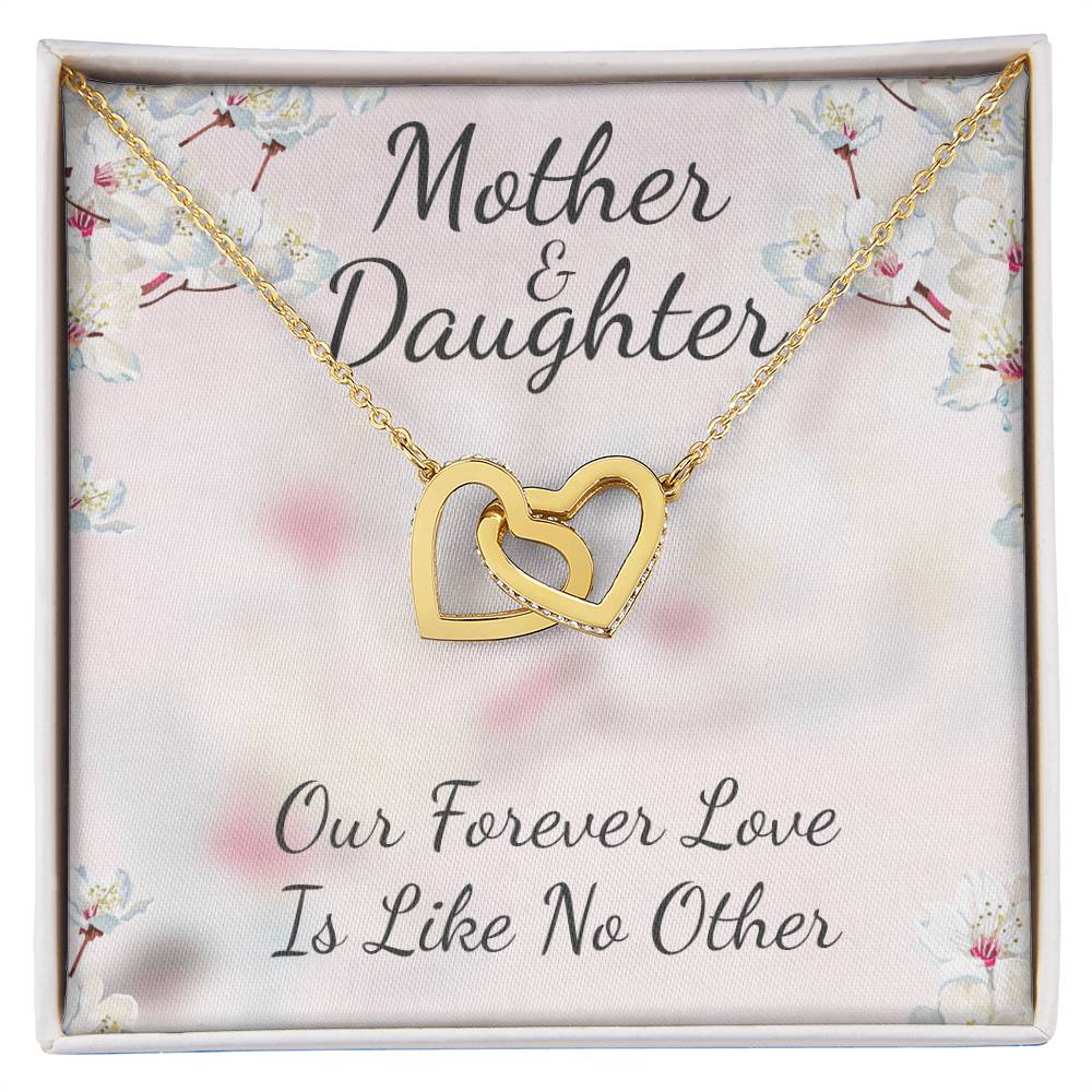 Gift For Mother And Daughter Interlocking Hearts Necklace