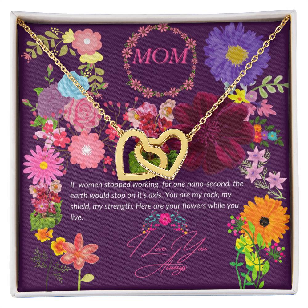 Happy Mother'S Day Locked Hearts Interlocking Hearts Necklace