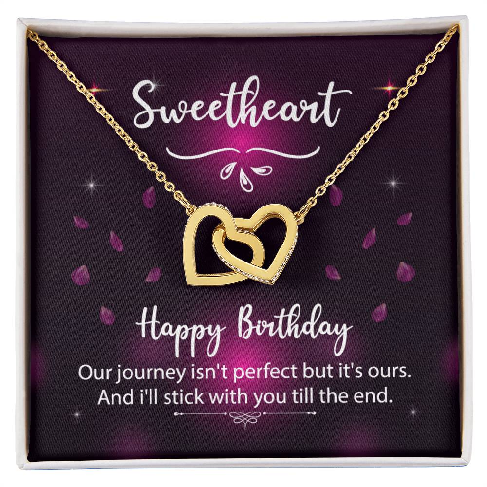 To Significant Other ? Sweetheart Happy Birthday ? Interlocking Hearts Necklace