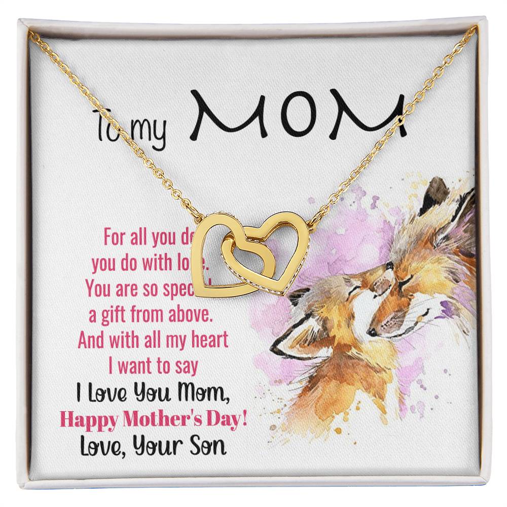 To My Mom Interlocking Hearts Necklace