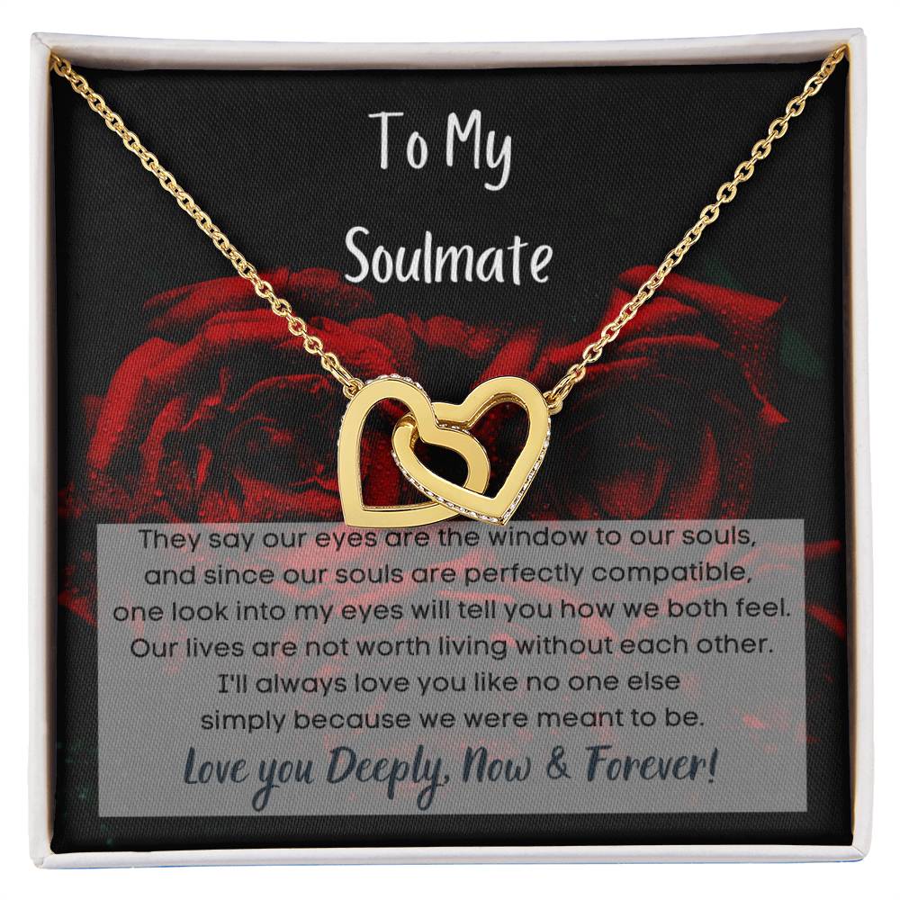 To My Soulmate Interlocking Hearts Necklace