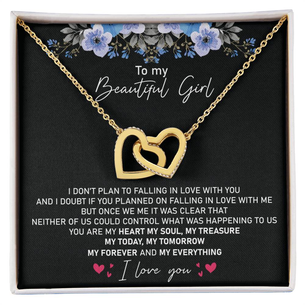 Perfect Valentines Necklace Gift For Girlfriend Wife Future Wife Interlocking Hearts Necklace