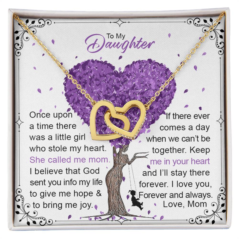 To My Daughter Interlocking Hearts Necklace