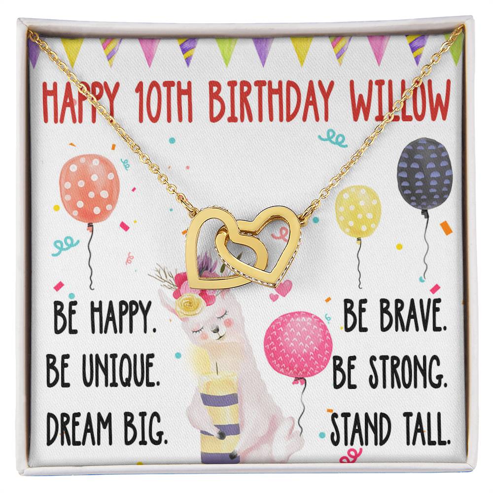 16. Happy 10Th Birthday Willow Interlocking Hearts Necklace