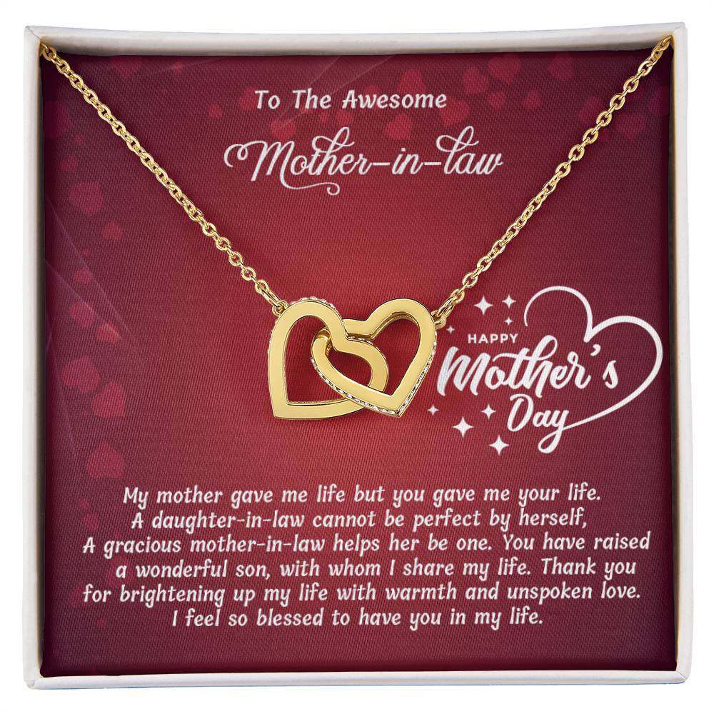 Interlocked Heart Neckless - For Mother In Law Interlocking Hearts Necklace