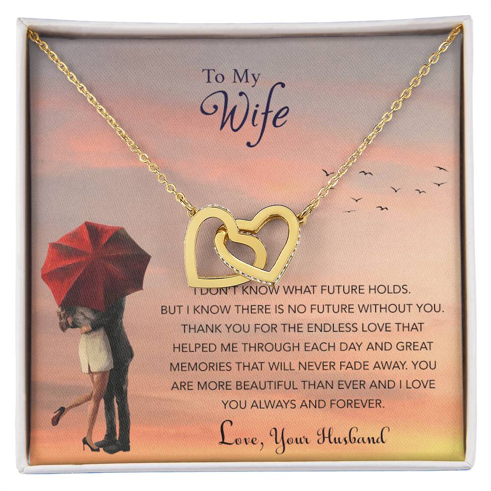Gift For My Wife Interlocking Hearts Necklace