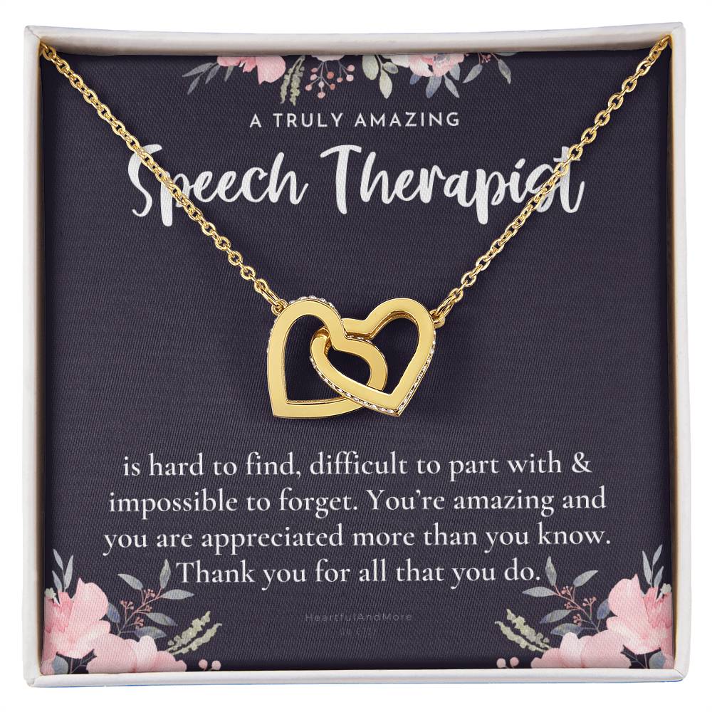 Speech Therapist Gift Amazing Speech Therapist Gift Necklace Language Pathologist Gift For Speech Pathologist Interlocking Hearts Necklace