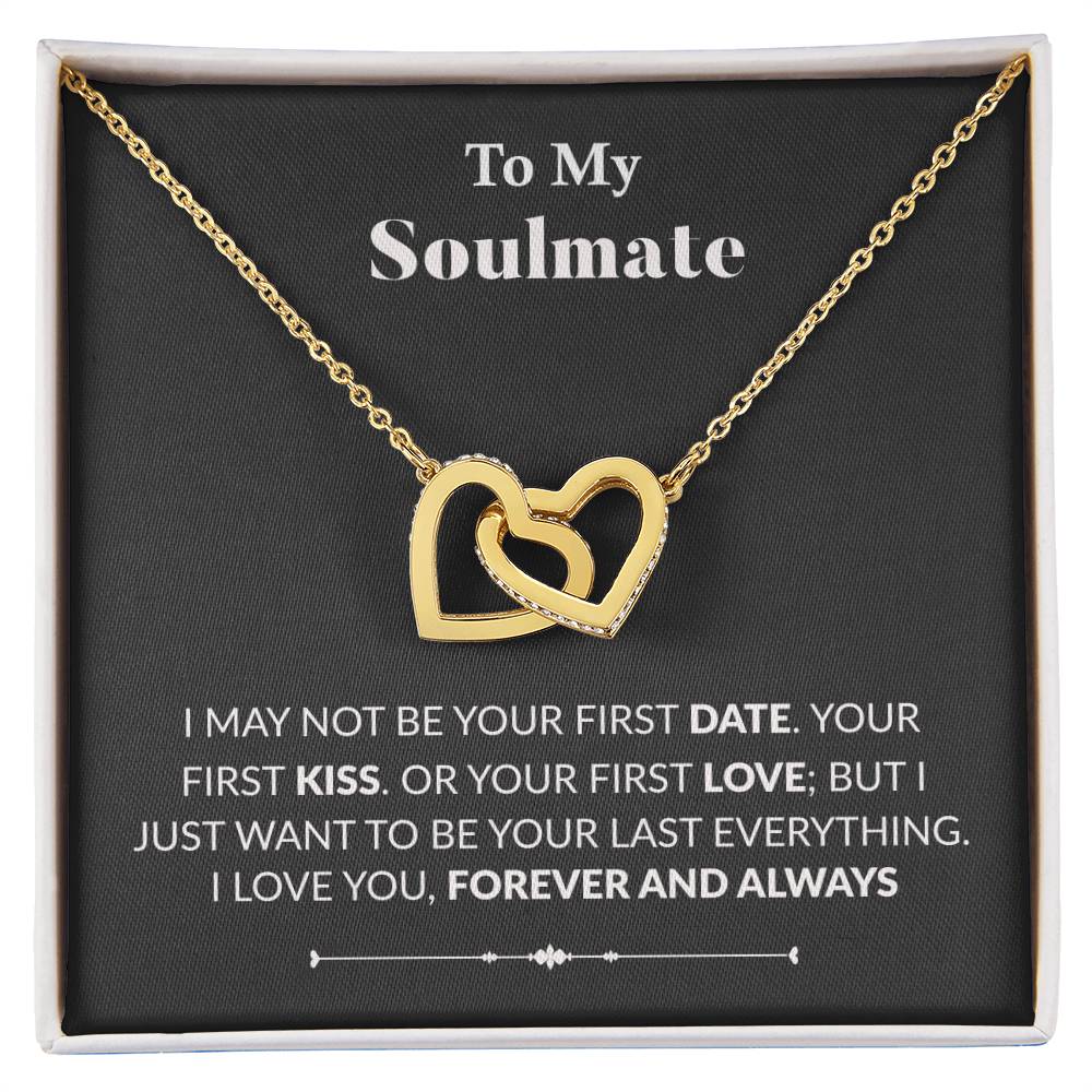 To My Soulmate Interlocking Heart Necklace Wife Necklace Fiancé Neclace Interlocking Hearts Necklace