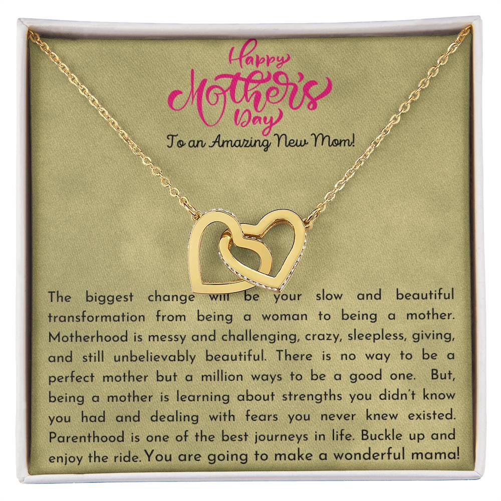 New Mom - Mother'S Day Gift Interlocking Hearts Necklace