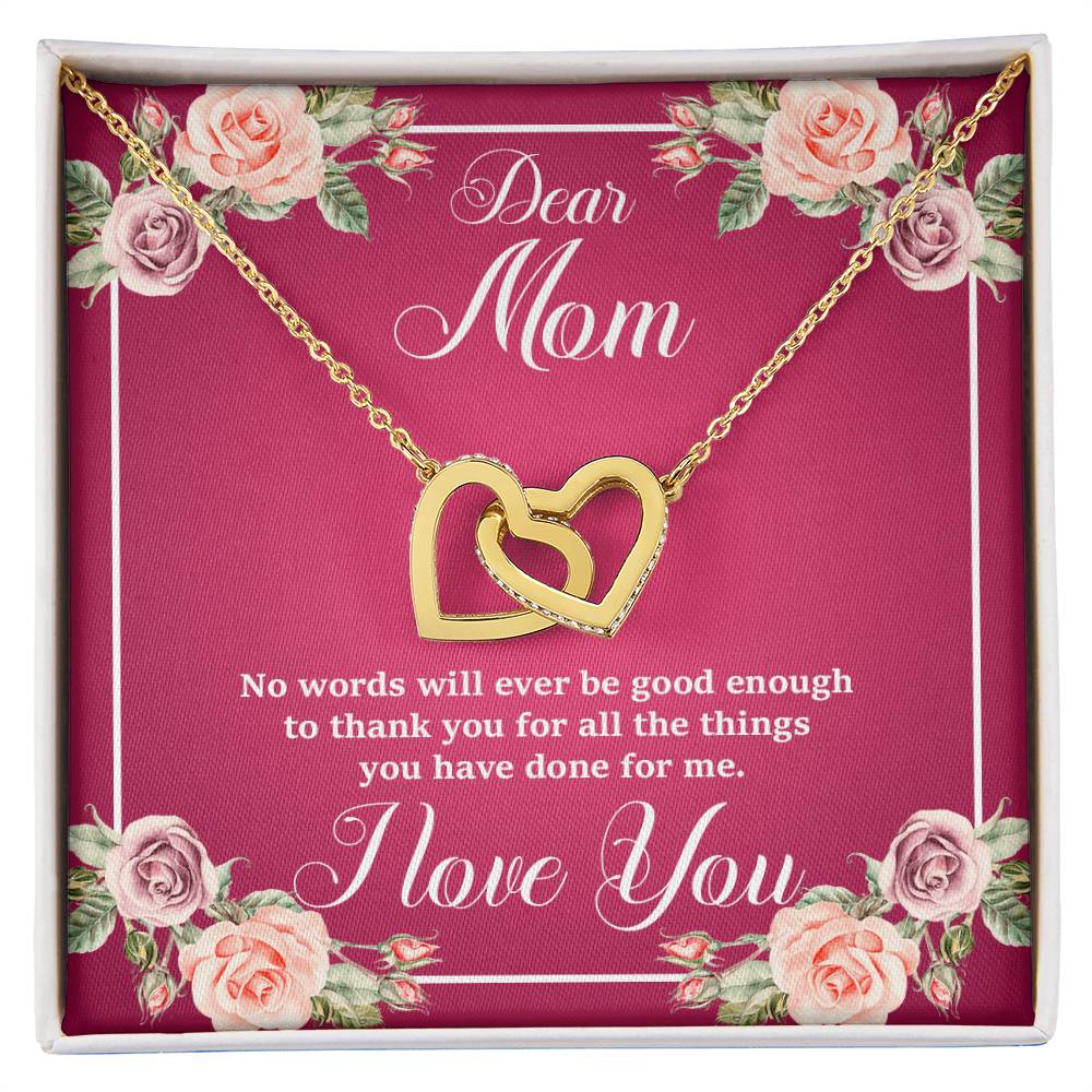 Mother'S Day Collection - Gorgeous Shiny Necklace With A Heart-Felt Message Interlocking Hearts Necklace