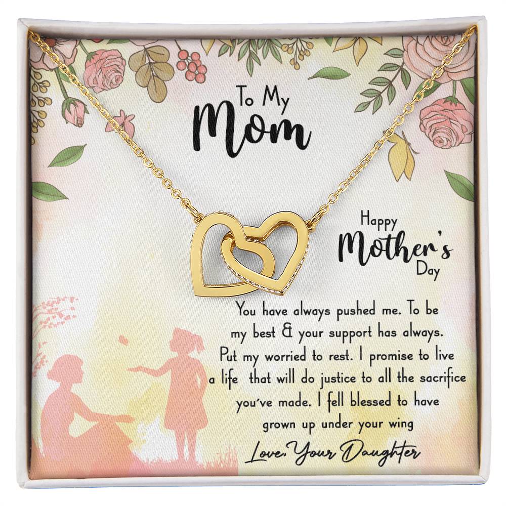 To My Mom Interlocking Hearts Necklace