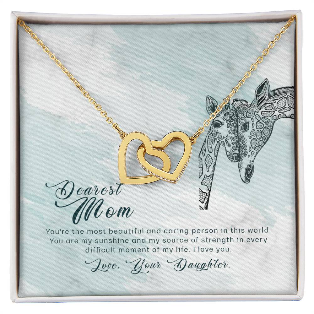 Dearest Mom- You'Re The Most Beautiful Interlocking Hearts Necklace