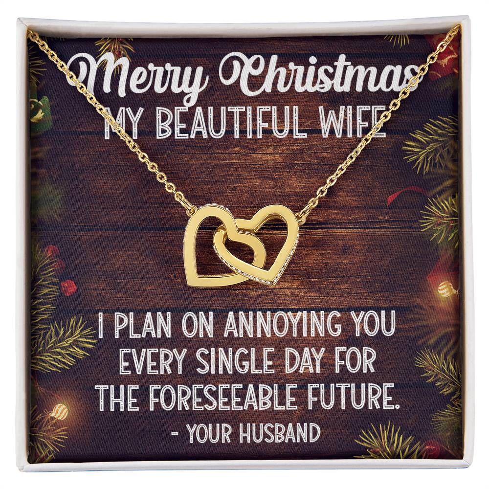Christmas Gift For Wife Interlocking Hearts Necklace