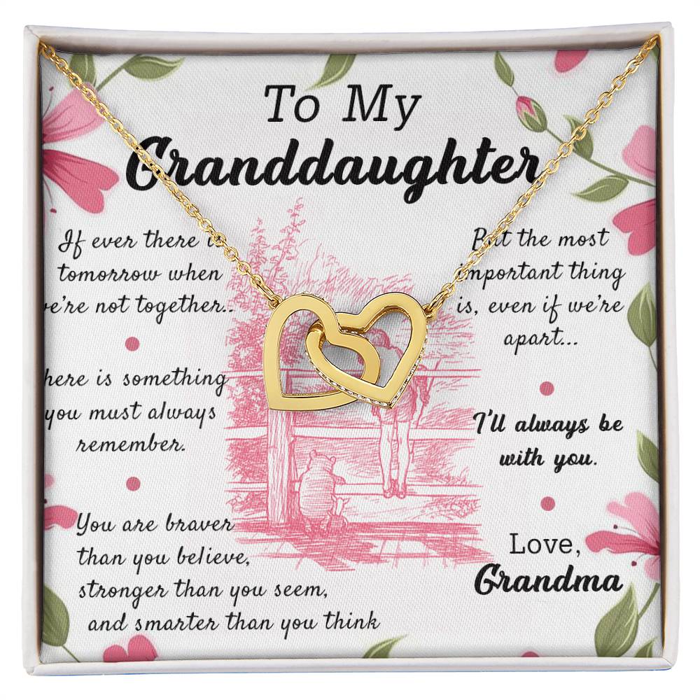 The Most Important Thing - Great Gift For Granddaughter Interlocking Hearts Necklace