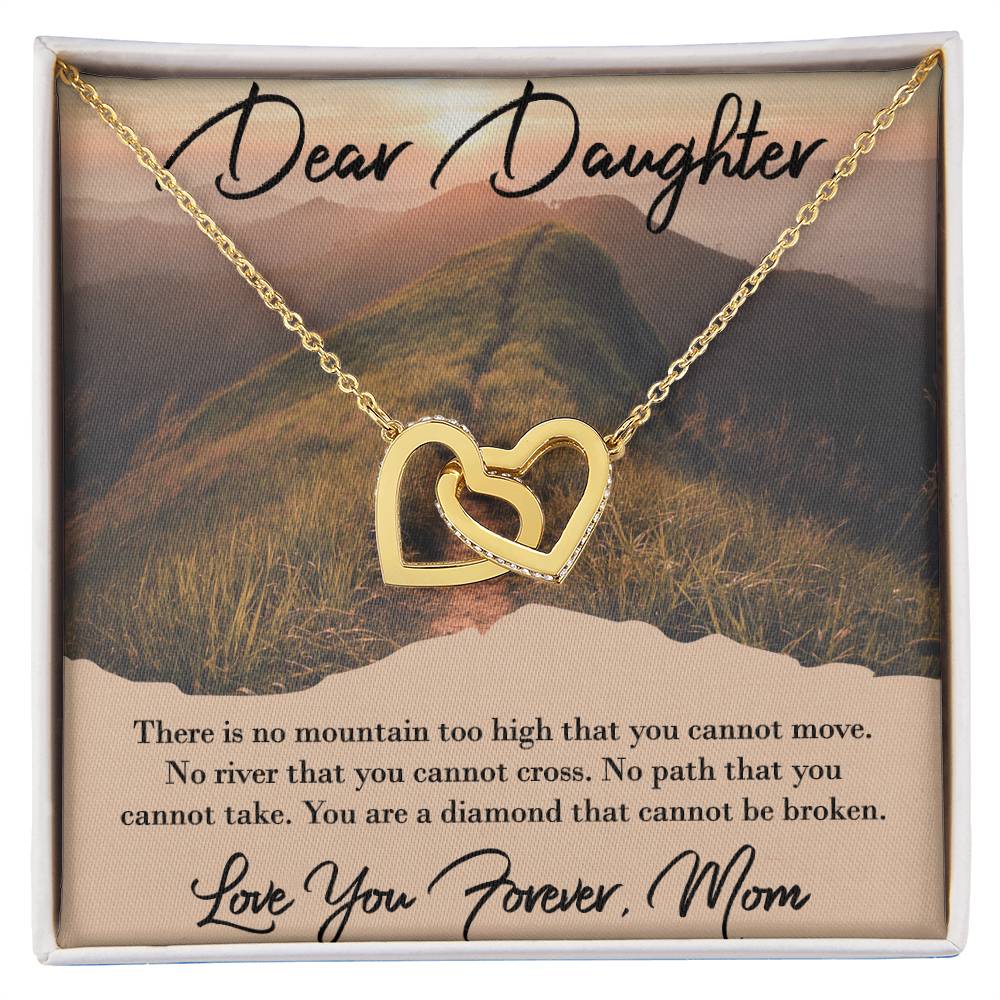 Love You Forever To Daughter From Mom Interlocking Hearts Necklace