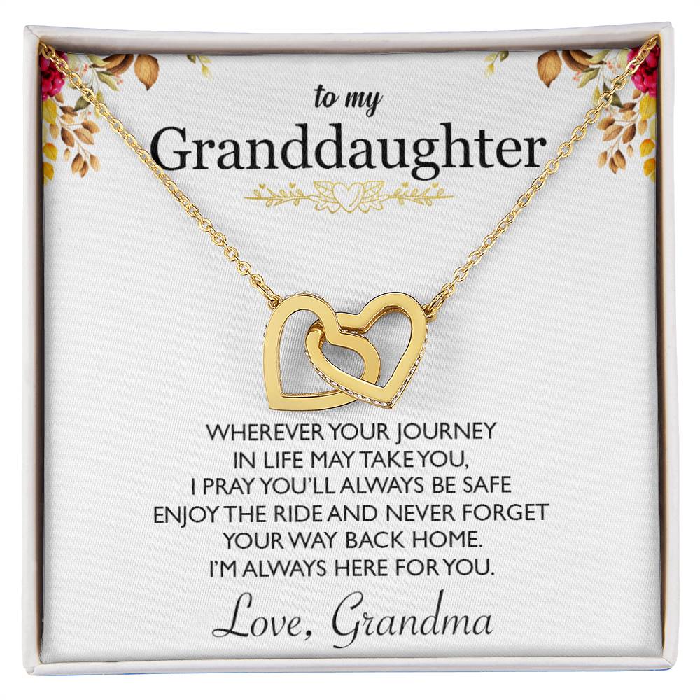 To My Granddaughter - Interlocking Heart Necklace - So6 Interlocking Hearts Necklace