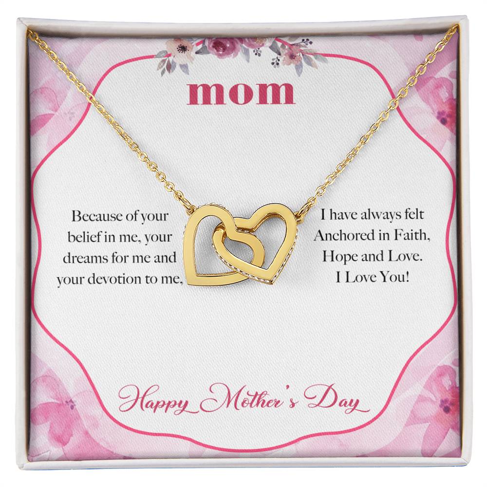 To My Mom Devotion Love You Always Interlocking Hearts Necklace