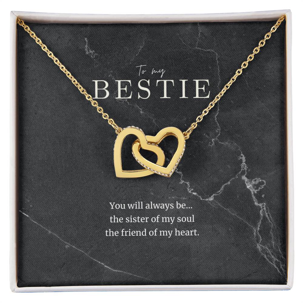 To My Bestie Interlocked Heart Necklace Interlocking Hearts Necklace