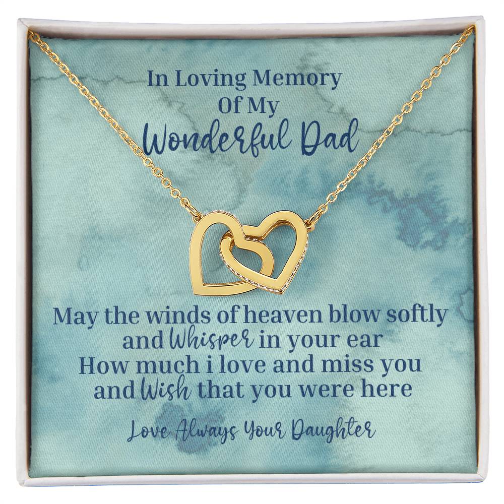 My Wonderful Dad - Interlocking Hearts Necklace - Love Daughter