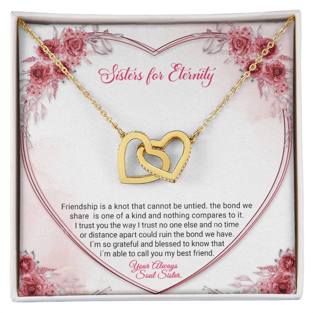 Sisters For Eternity Interlocking Hearts Necklace