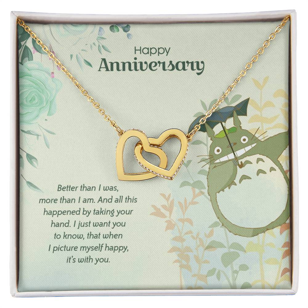 Totoro Anniversary Edition Lucky To Have You - Interlocking Hearts Necklace